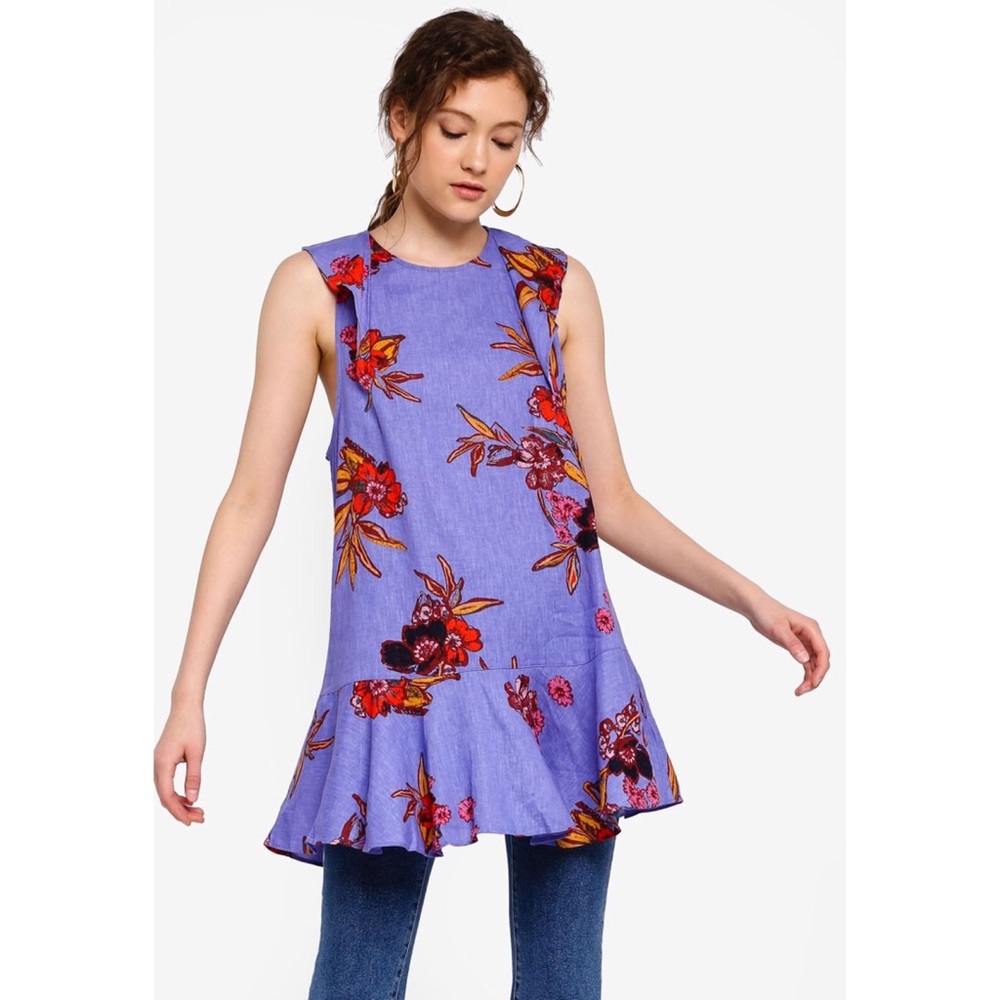 FREE PEOPLE • Summer In Tulum Floral Tunic Top - Picture 2 of 10